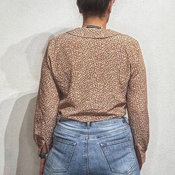 Lourbigo 36 Floral Button Down Blouse Sz L - Picture 8 of 10